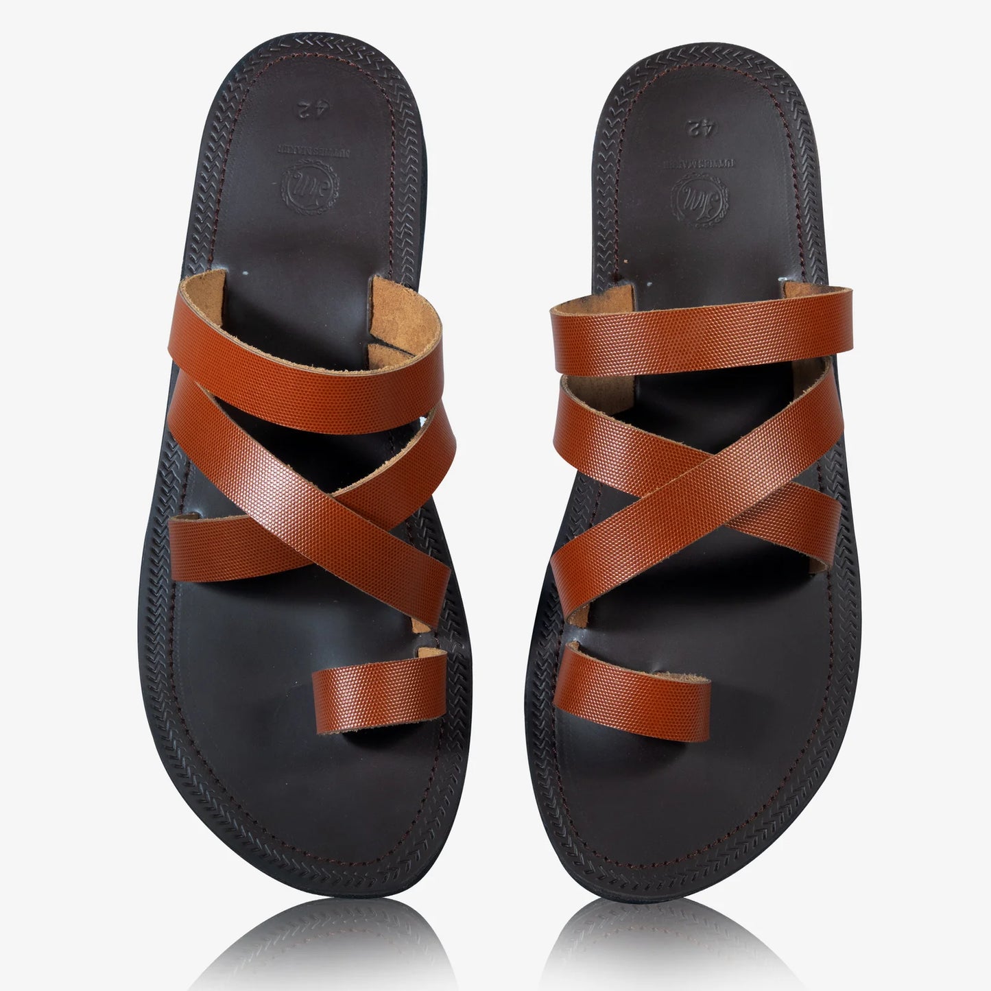 Brown Cris-Cross Men Kolhapuri