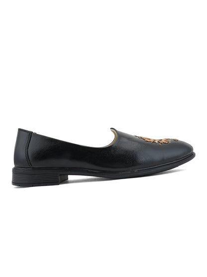 Mens embrodried loafer-Black