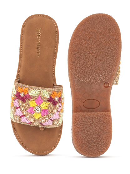 Meher Floral Embroidered Slip-Ons