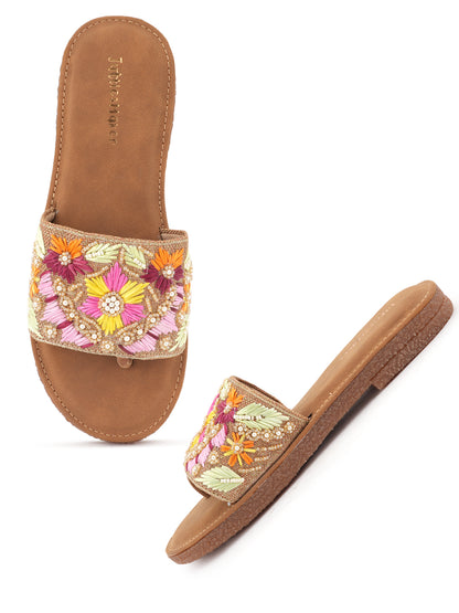 Meher Floral Embroidered Slip-Ons