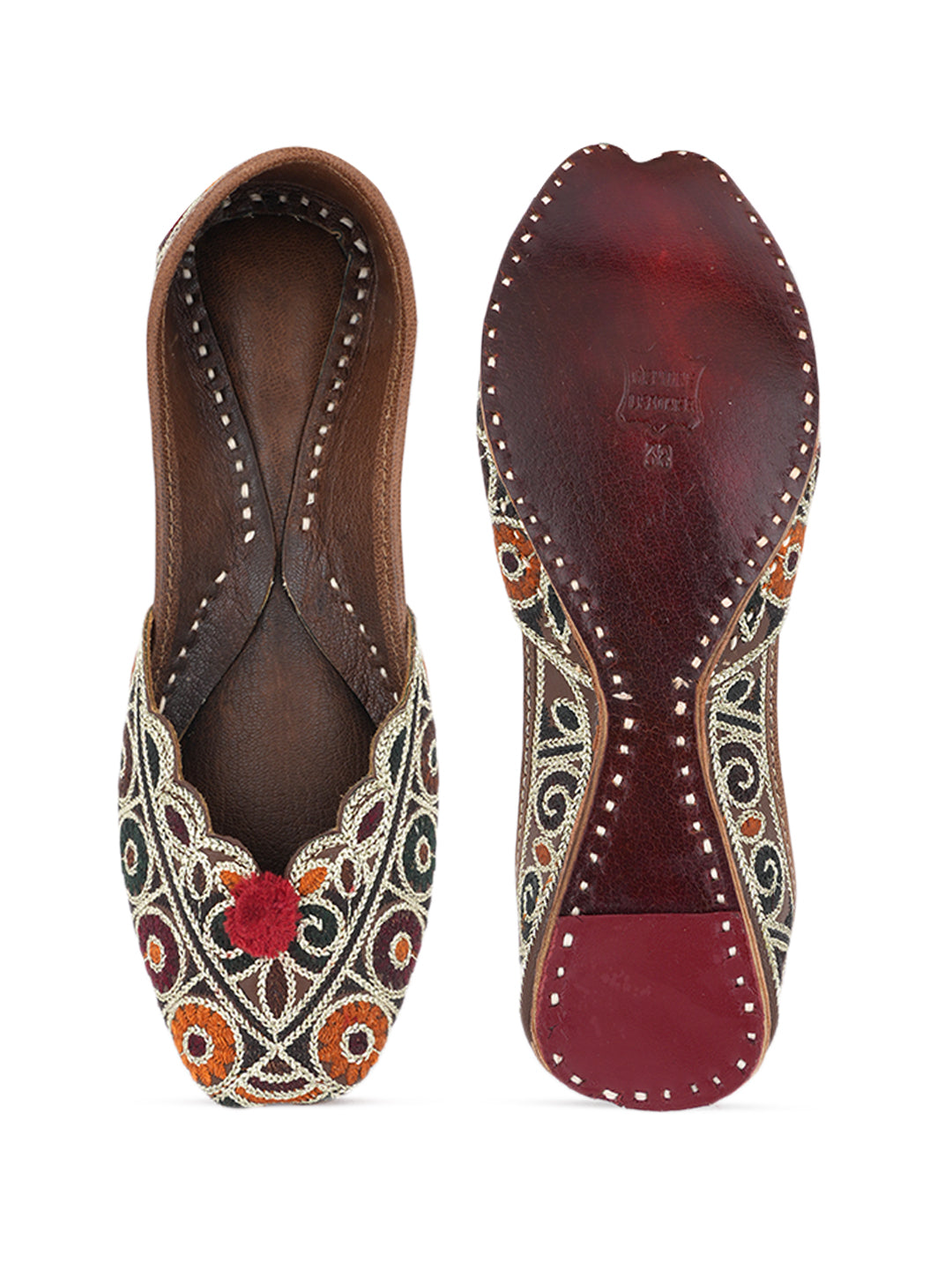 Zari Rosette Kashmiri - a handcrafted jutti