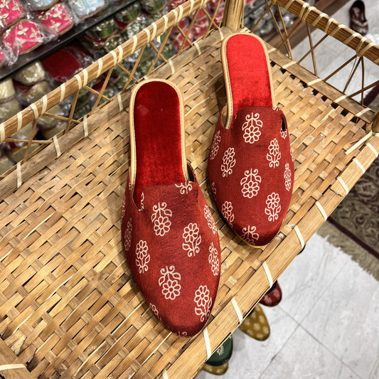 Red Bloom Vegan Mules