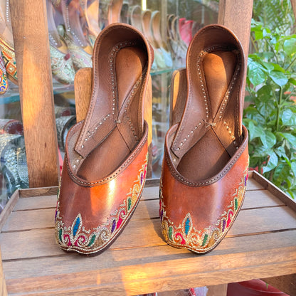 mehfil brown jutti