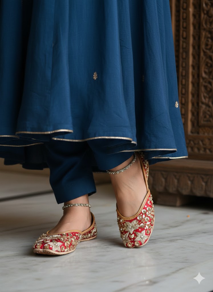 red bridal jutti