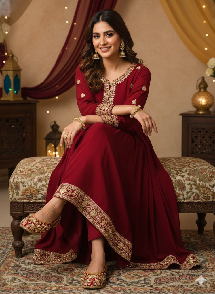 red bridal jutti